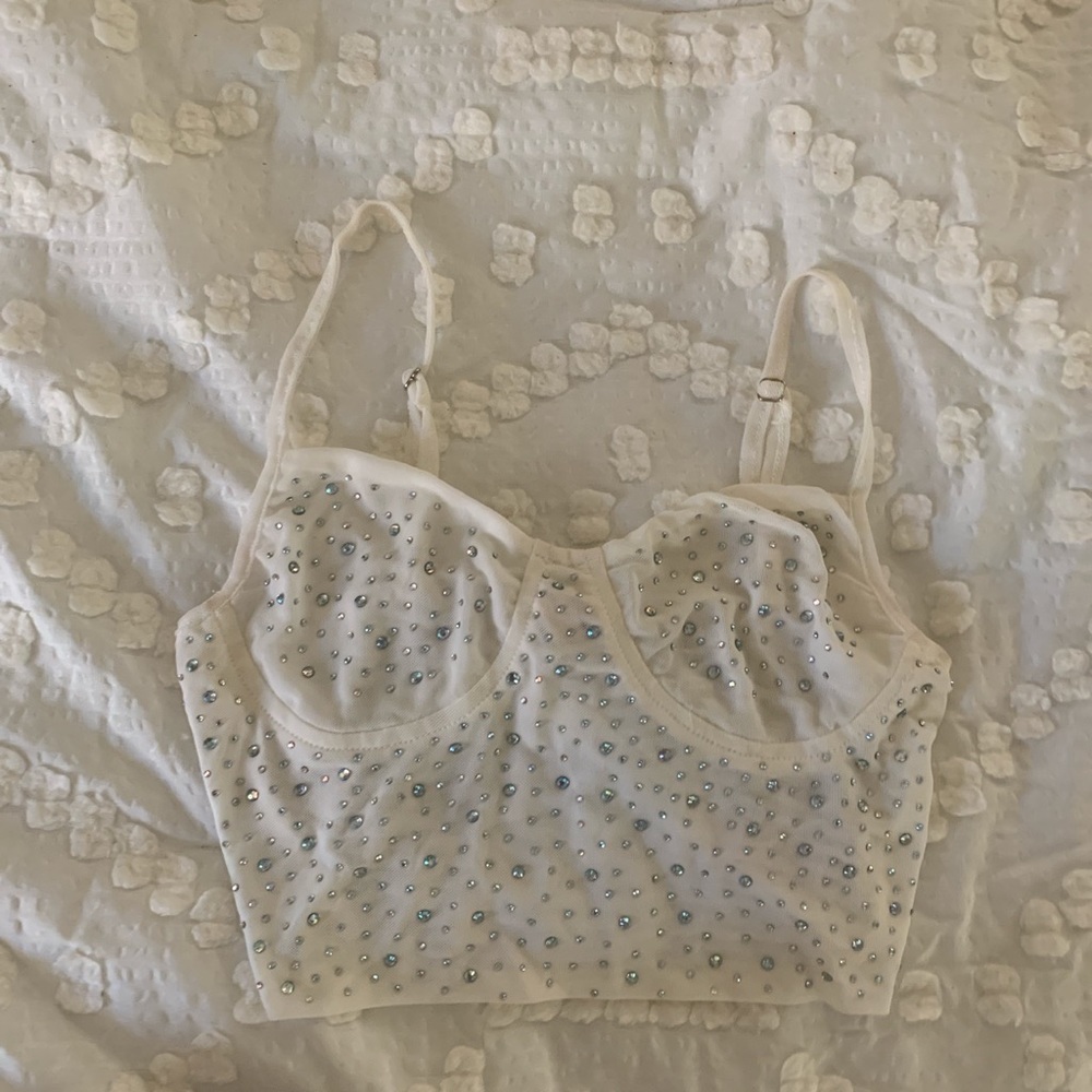 white crystal tank top